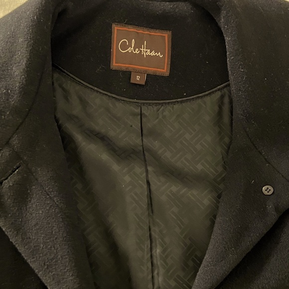 Cole Haan Black Wool Dress Coat - Picture 1 of 3